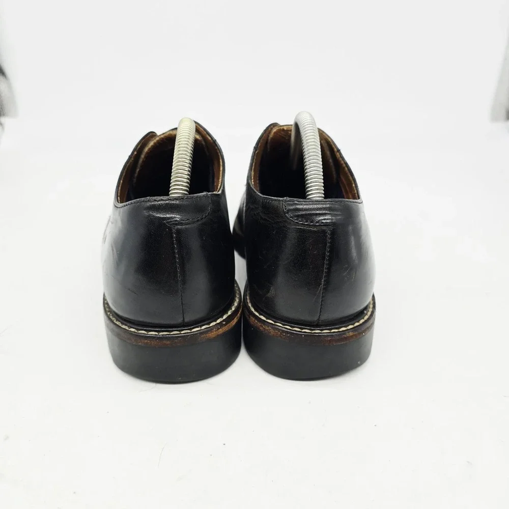 Vintage Polo Ralph Lauren Shoes Men's 9 D Oxford Black‎ Leather Plain Toe Derby